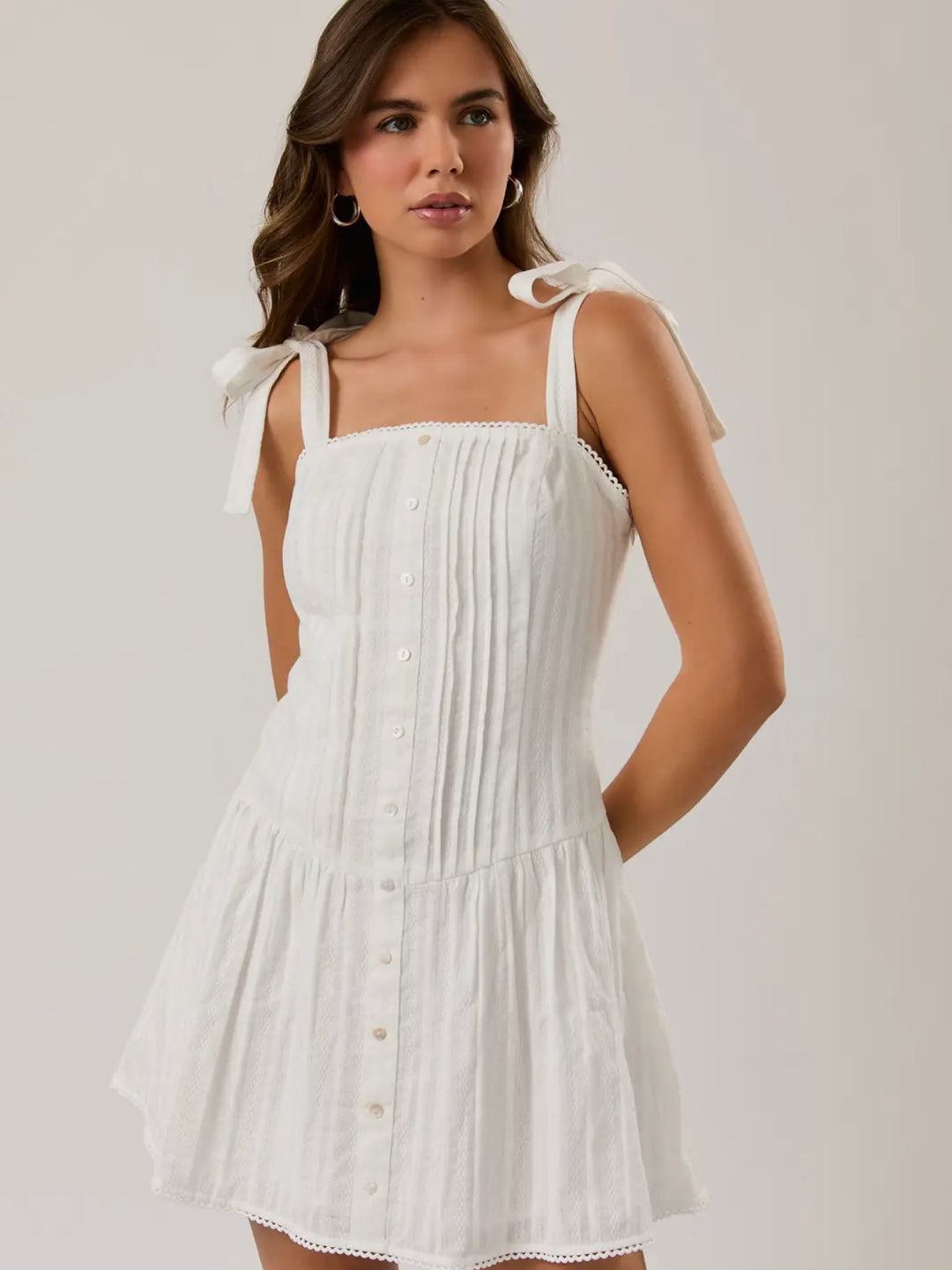 chantel mini dress Chantel Ruffle Halter Mini Dress in Ivory